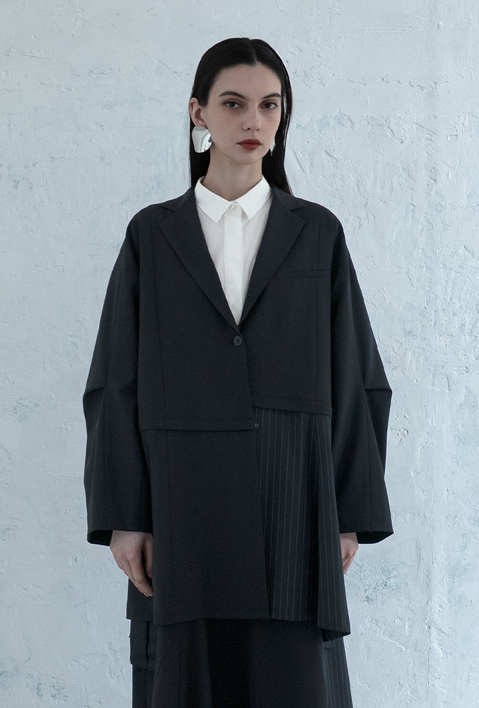 美品❣️ 完売品 Parc.1 パルクアン 異素材ドッキング レイヤードブラウス Parc.1 OFFICIAL ONLINE SHOP
